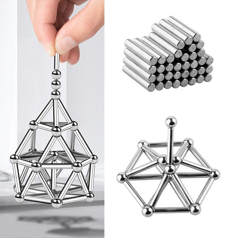 Kreativt Legesæt med Magnetiske Kugler og Stænger til Voksne og Seniorer