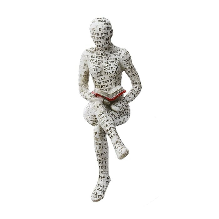Kvinde Statue Læsende Ornament Moderne Design