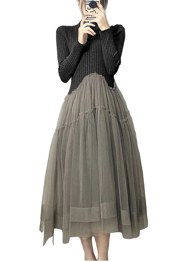 Kvindernes Lange Kjole Asymmetrisk Tyl Design