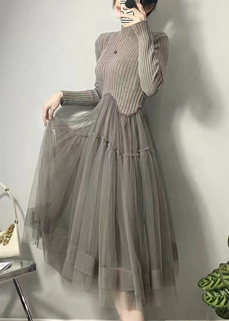 Kvindernes Lange Kjole Asymmetrisk Tyl Design