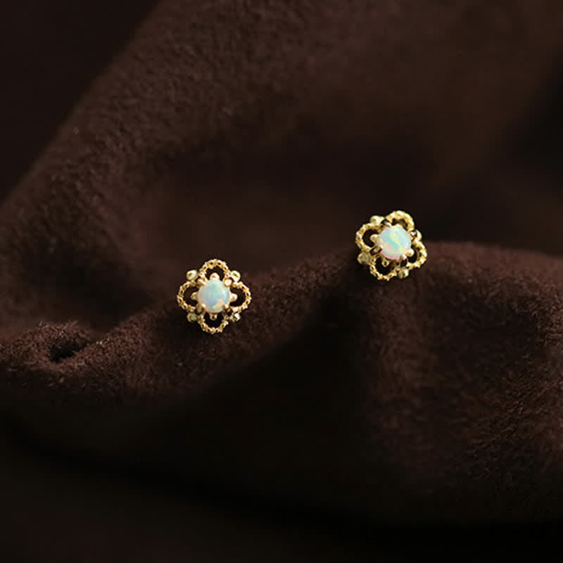 Kvindernes Vintage Design Øreringe med Opal Charm