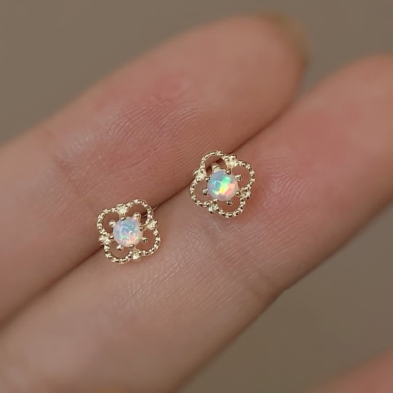 Kvindernes Vintage Design Øreringe med Opal Charm