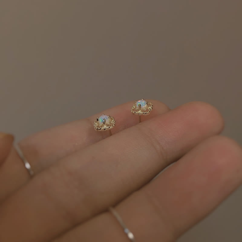 Kvindernes Vintage Design Øreringe med Opal Charm