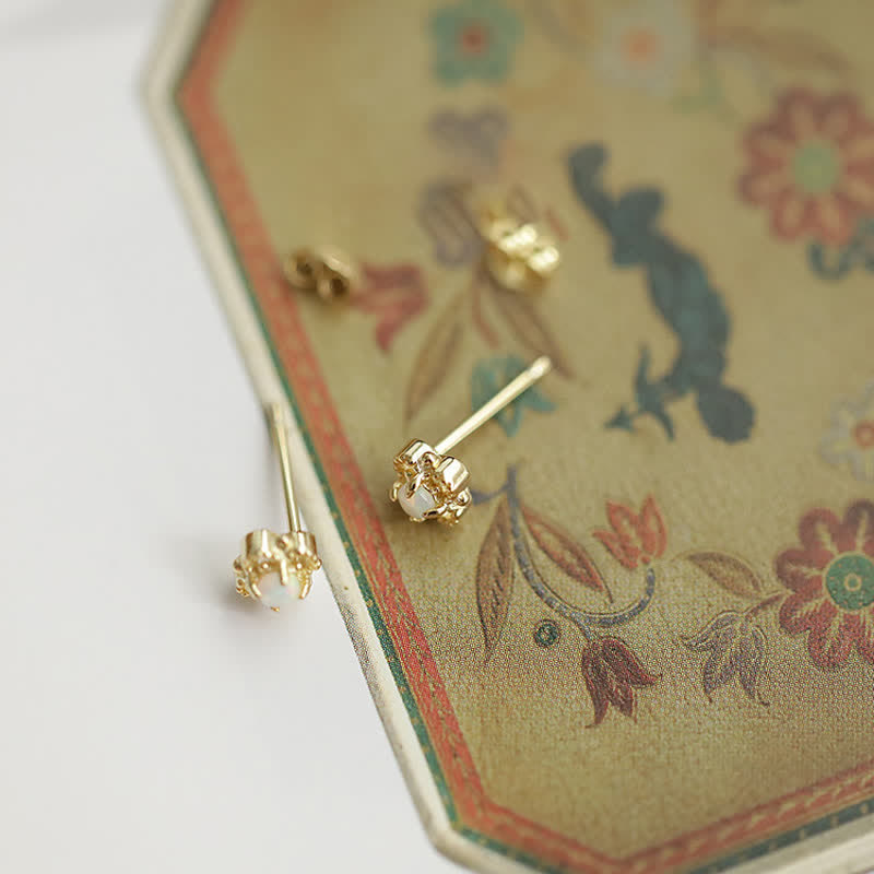 Kvindernes Vintage Design Øreringe med Opal Charm
