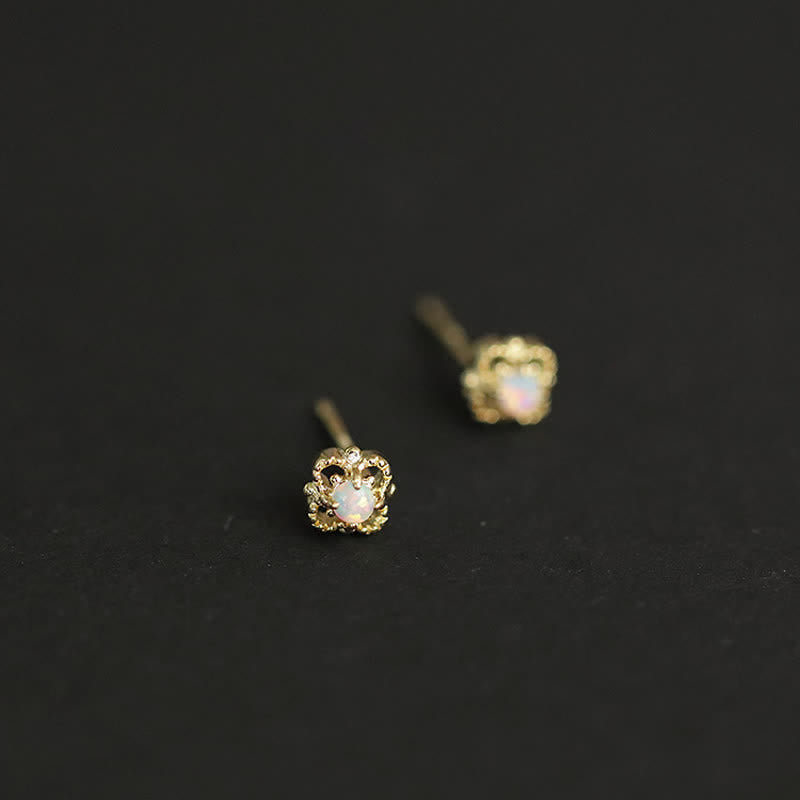 Kvindernes Vintage Design Øreringe med Opal Charm