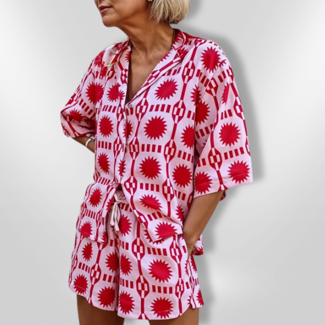 Kvinders 2-Piece Sæt Aftagelig Geometrisk Design