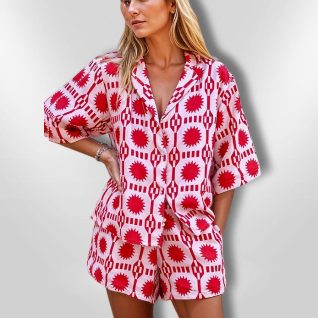 Kvinders 2-Piece Sæt Aftagelig Geometrisk Design