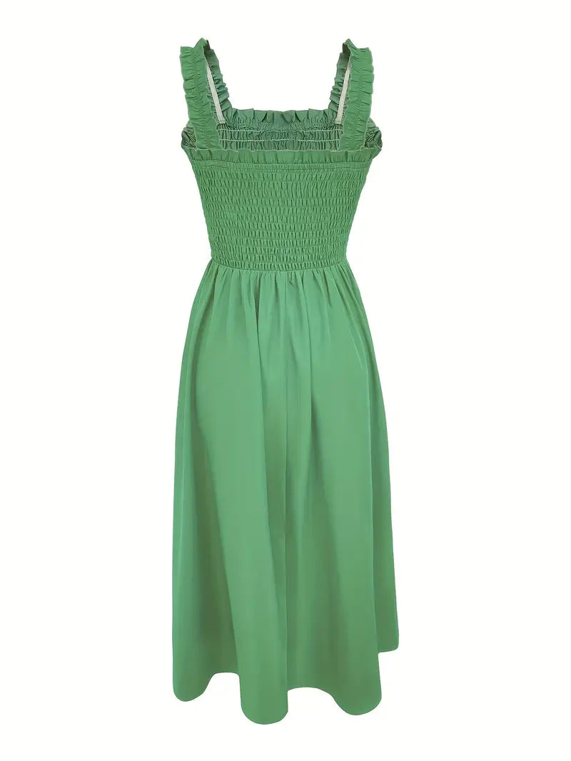 Kvinders A-Line Maxi Kjole Med Shirret Bodice
