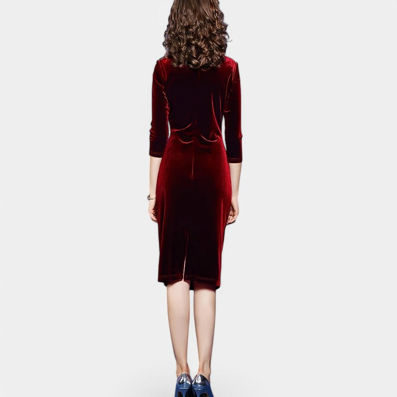 Kvinders Aftenkjole Asymmetrisk Udsnit Velour