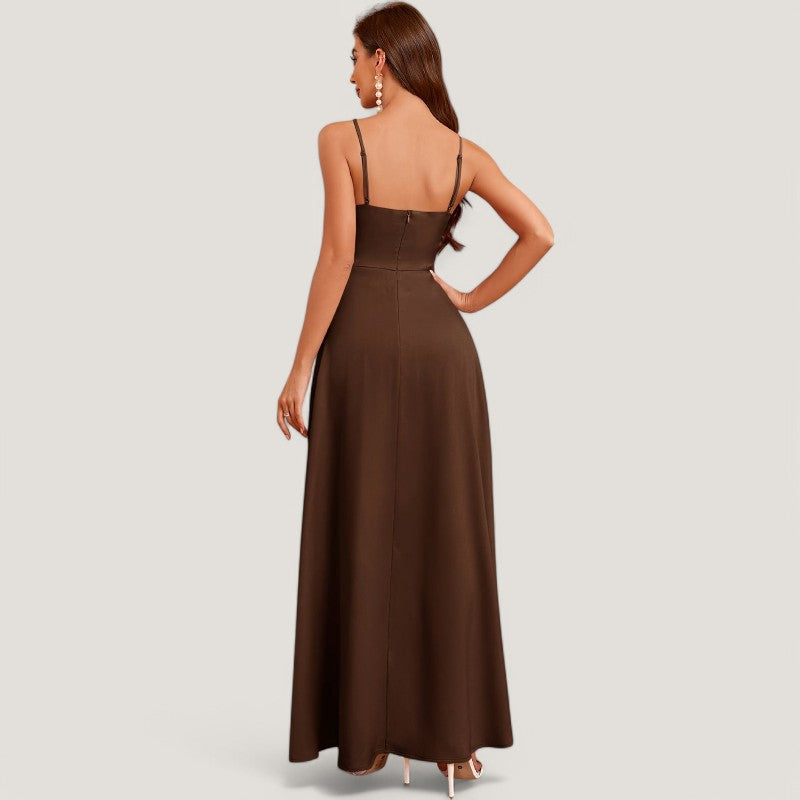 Kvinders Aftenrobe Lang Polyester Bardot Uden Ærmer