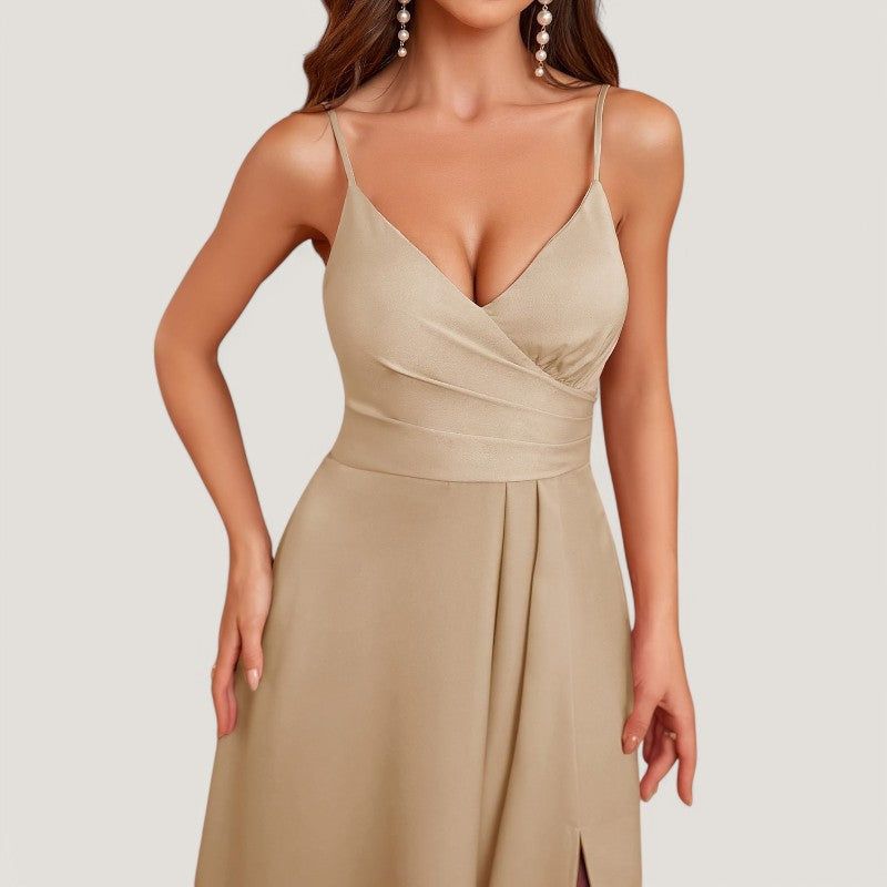 Kvinders Aftenrobe Lang Polyester Bardot Uden Ærmer