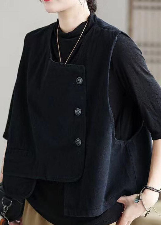 Kvinders Asymmetrisk Design Vest Retro Stil