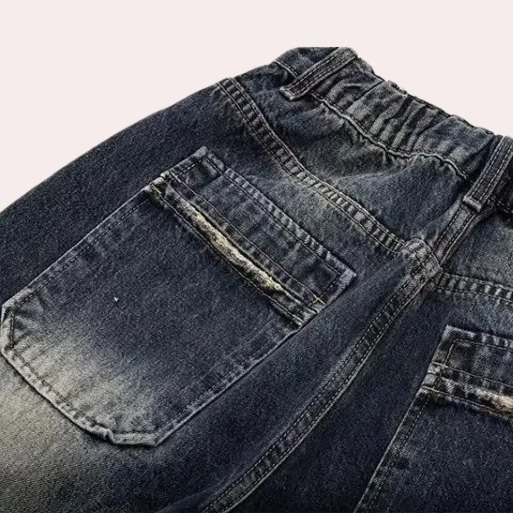 Kvinders Baggy Jeans Casual Fit med Justerbar Talje
