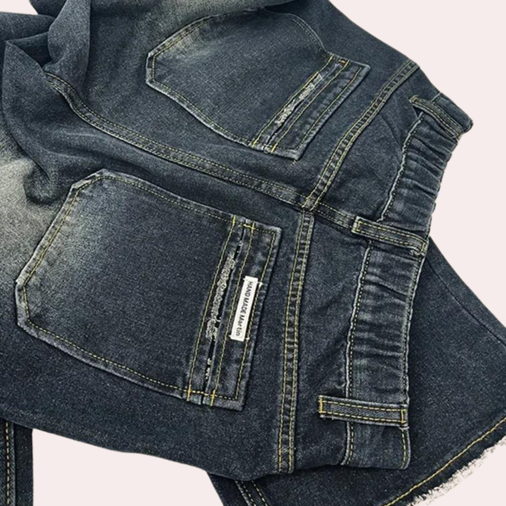 Kvinders Baggy Jeans Casual Fit med Justerbar Talje