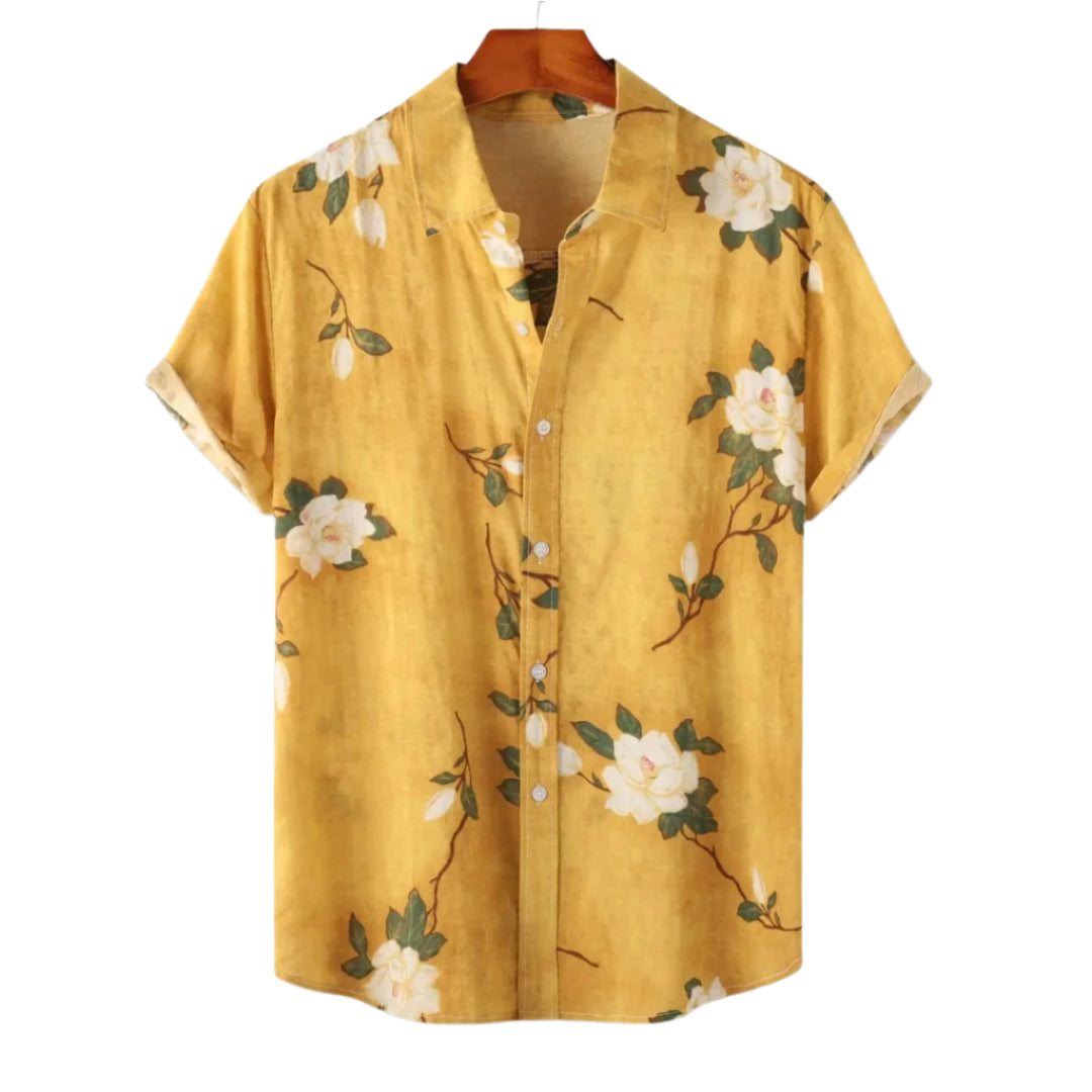 Herre Blomster Skjorte Afslappet Stil