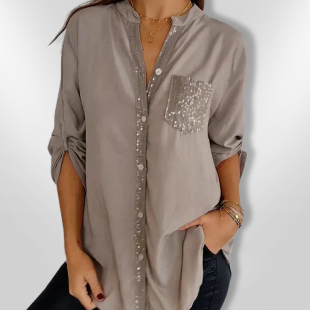 Kvinders Bluse Chic med Pailletter