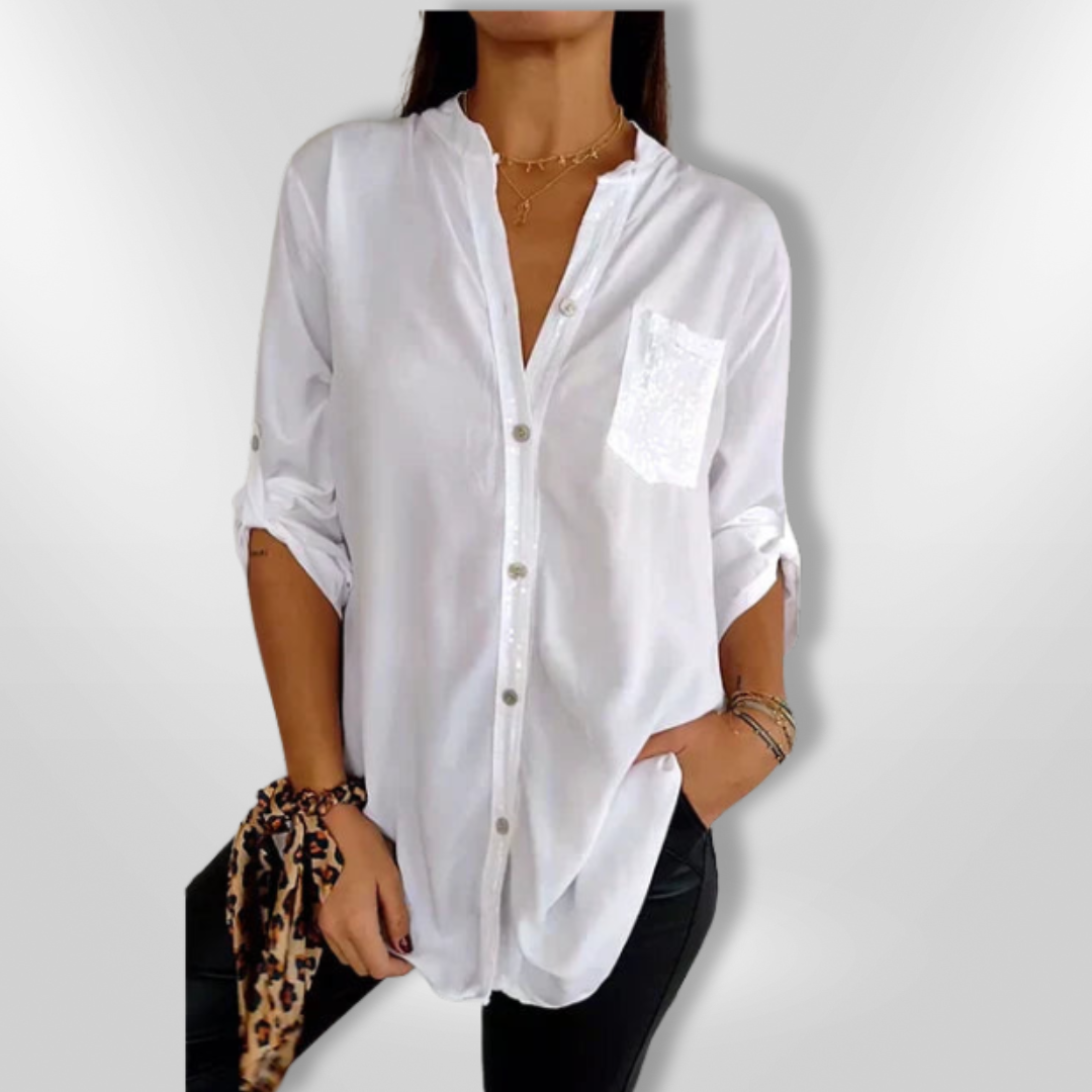 Kvinders Bluse Chic med Pailletter
