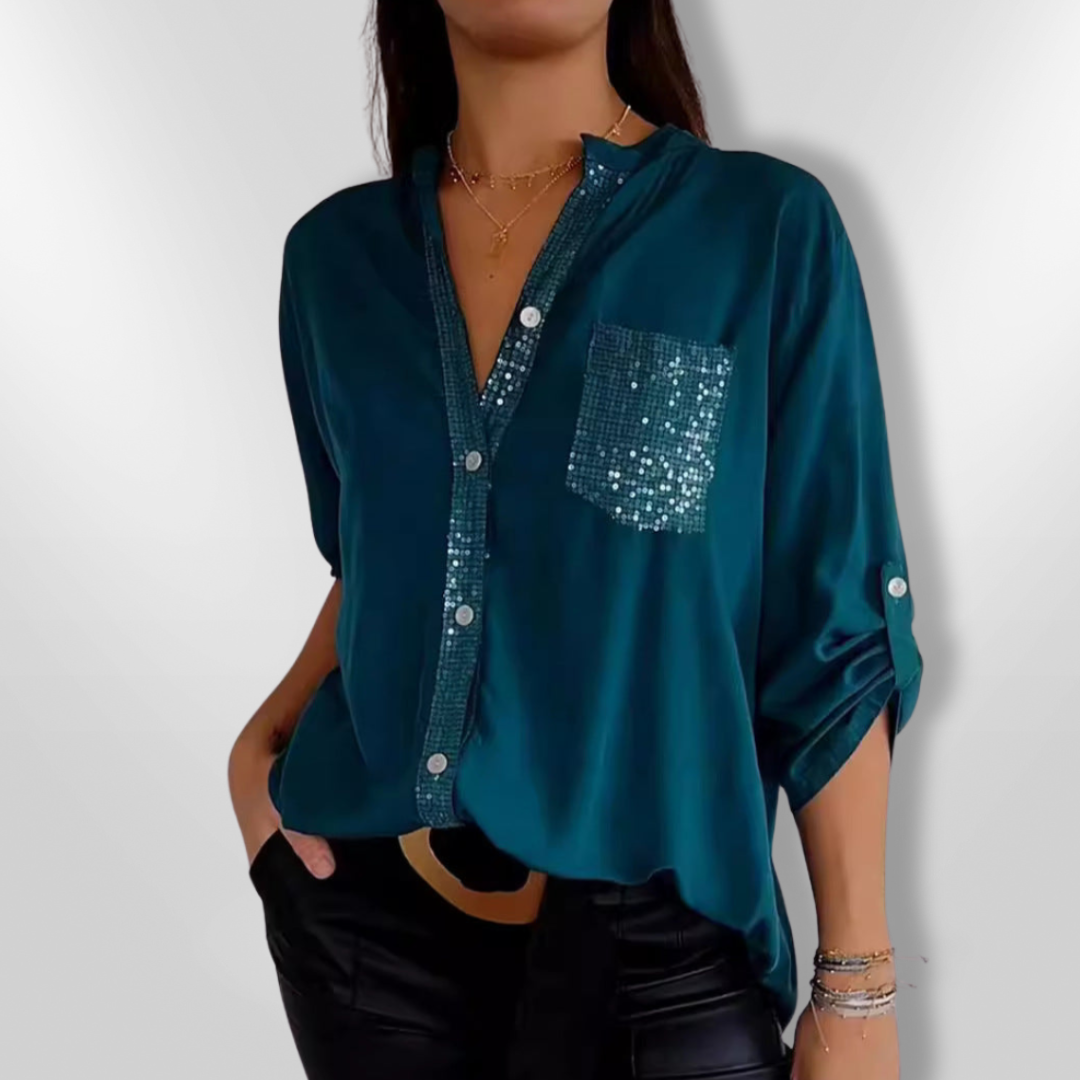 Kvinders Bluse Chic med Pailletter