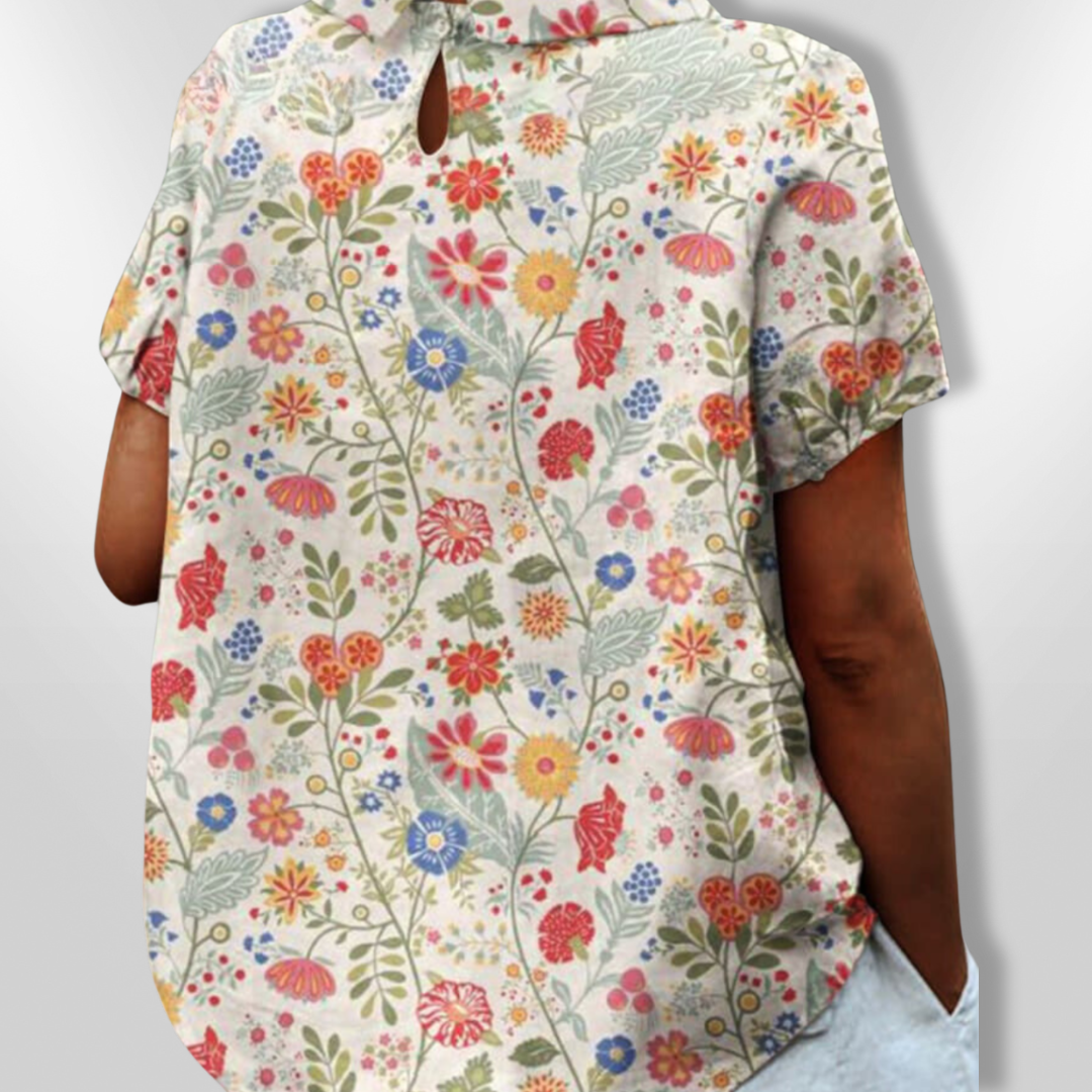 Kvinders Bluse Med Blomsterprint Lette Materialer