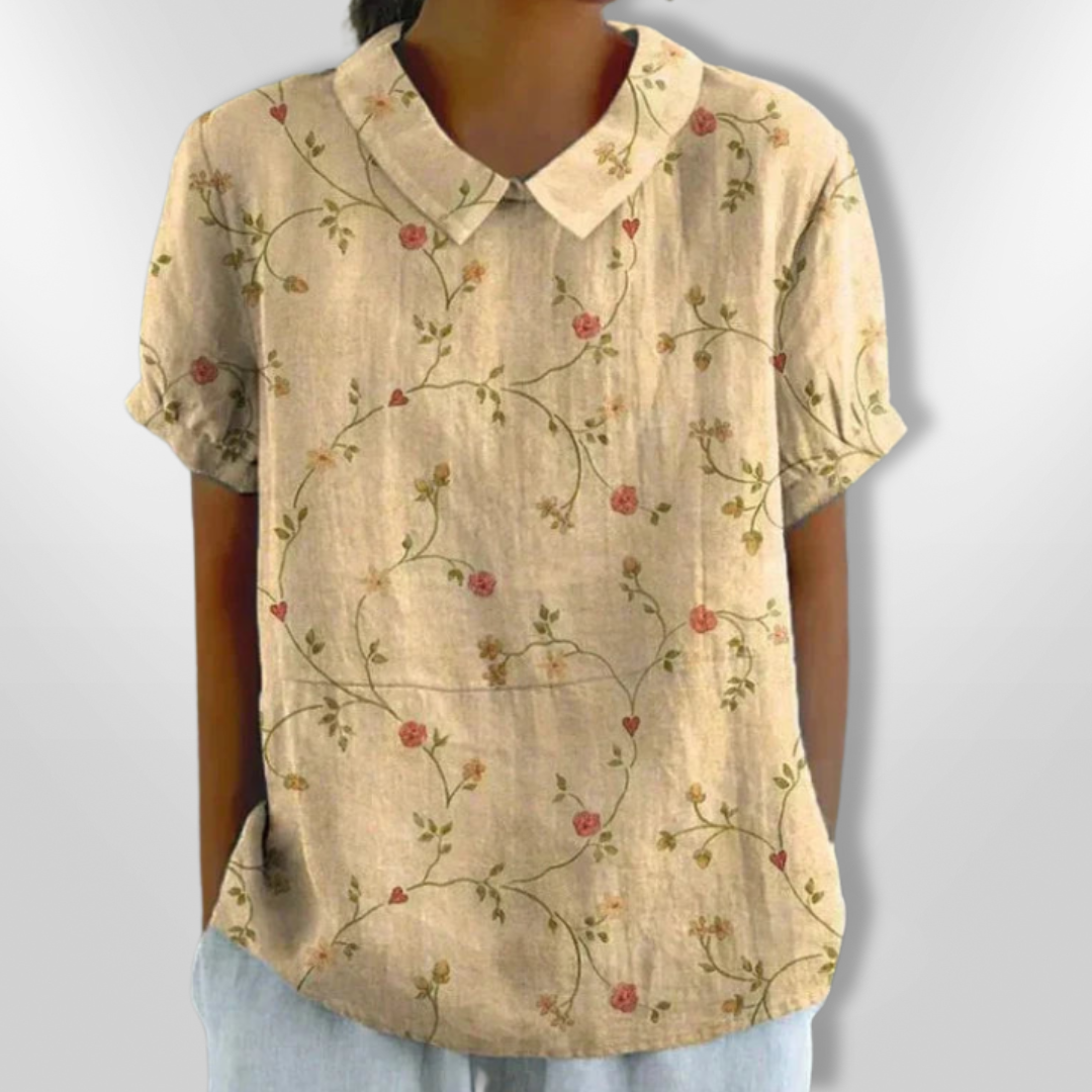 Kvinders Bluse Med Blomsterprint Lette Materialer