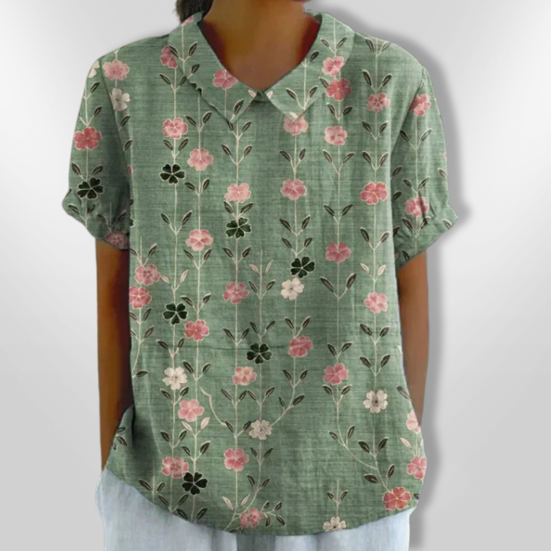 Kvinders Bluse Med Blomsterprint Lette Materialer