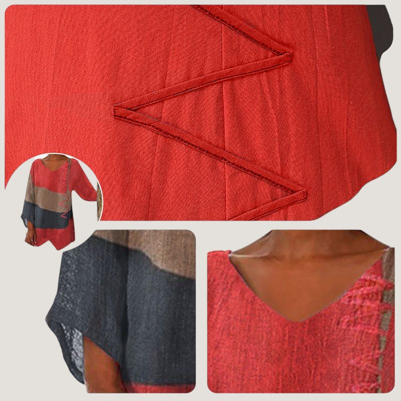 Kvinders Bluse i Flydende Design og Let Materiale
