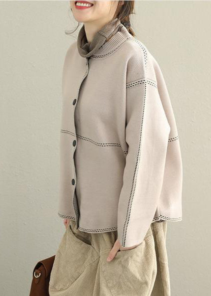 Kvinders Button Down Sweater Frakke Casual Stil