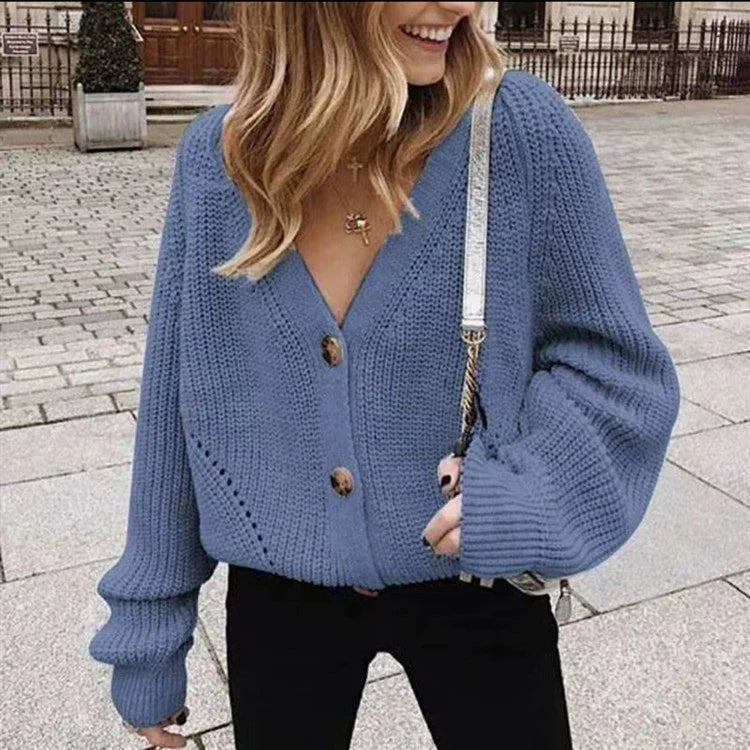 Kvinders Cardigan Jakke Chunky Strik