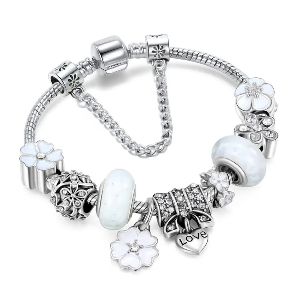 Kvinders Charm Armbånd Blomstermotiv