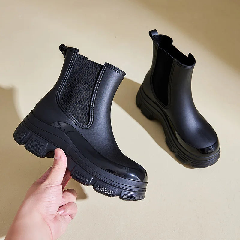 Kvinders Chelsea Støvler Vandtæt Design Chunky Såler