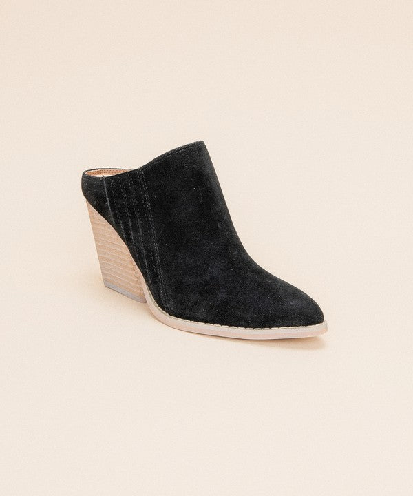 Kvinders Chunky Hill Wedge Mule Sko i Sort