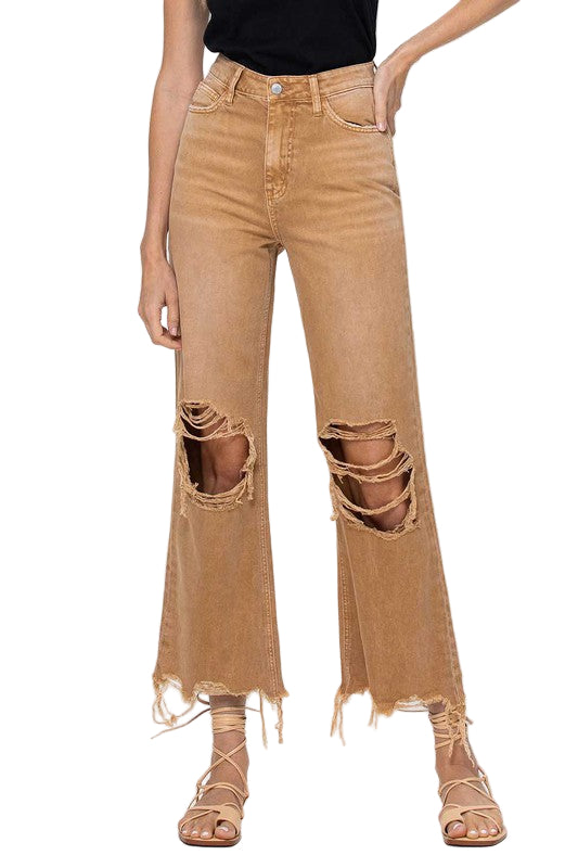 Kvinders Crop Flare Jeans Vintage 90'er Stil