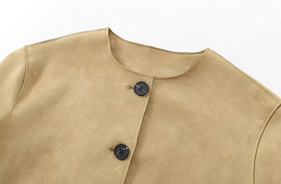 Kvinders Cropped Blazer Jakke med Lange Ærmer