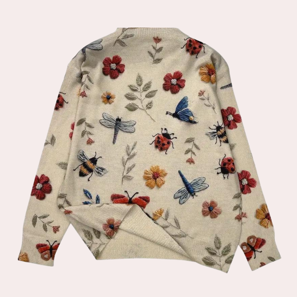 Kvinders Damesweater med Blomsterdesign