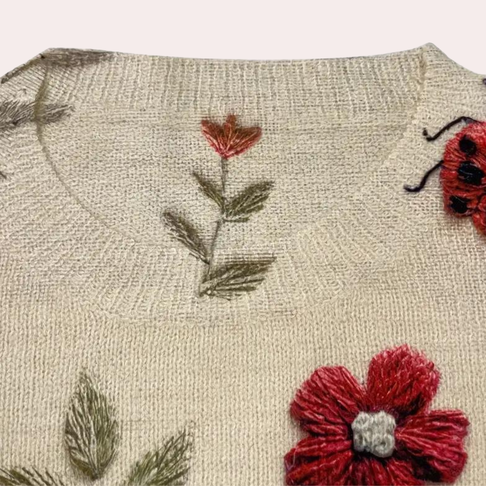 Kvinders Damesweater med Blomsterdesign