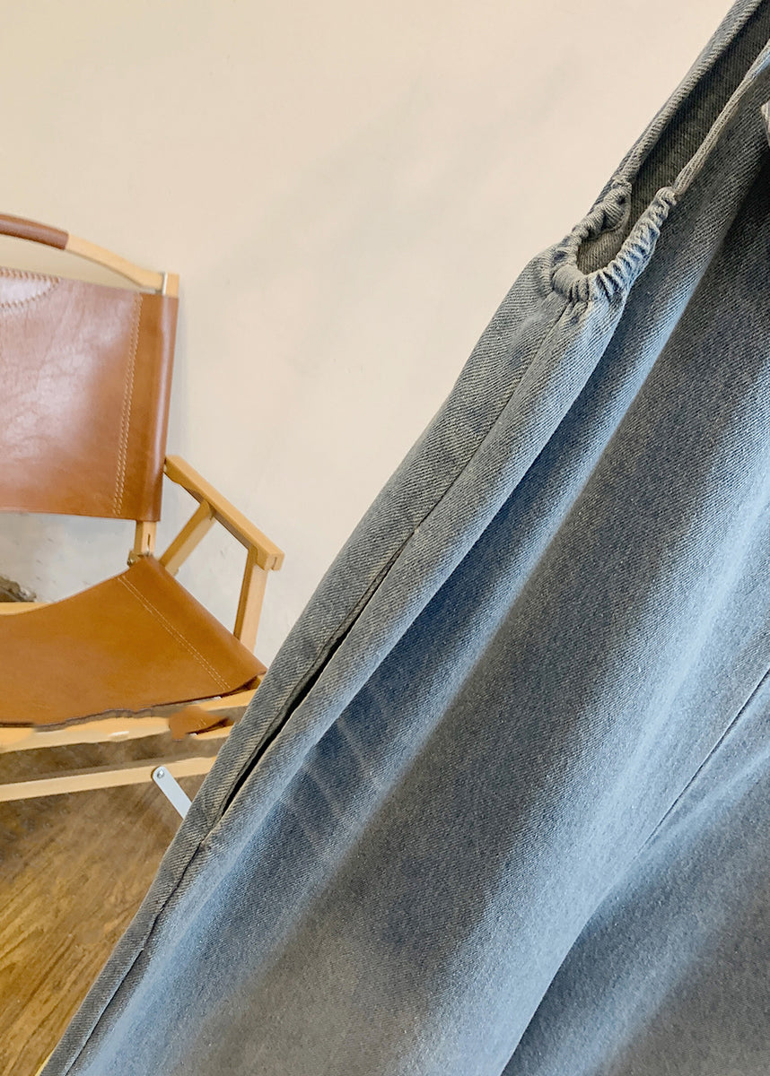 Kvinders Denim Jumpsuit med Sløjfe Detalje