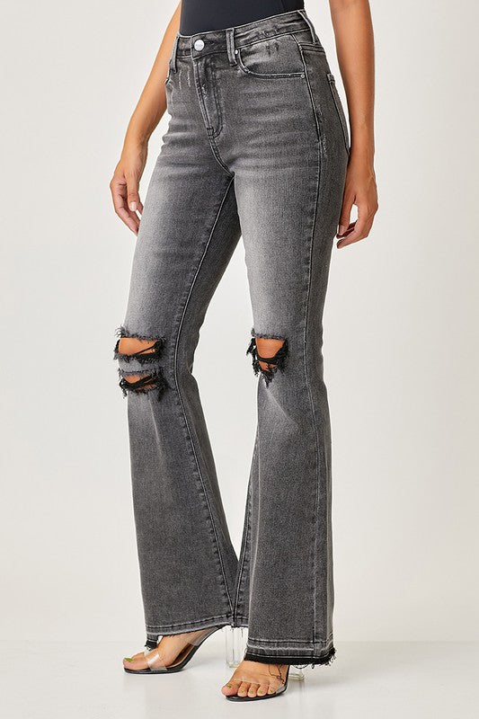 Kvinders Faded Flair Jeans Sort