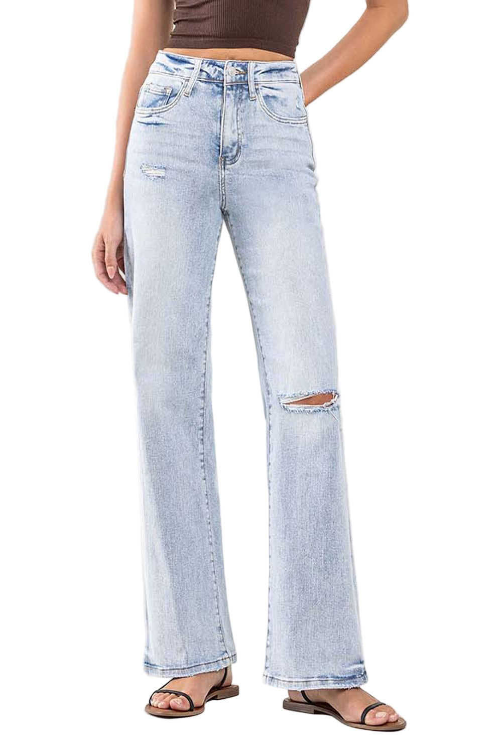 Kvinders Flare Jeans Super High Rise Vintage 90'er Stil