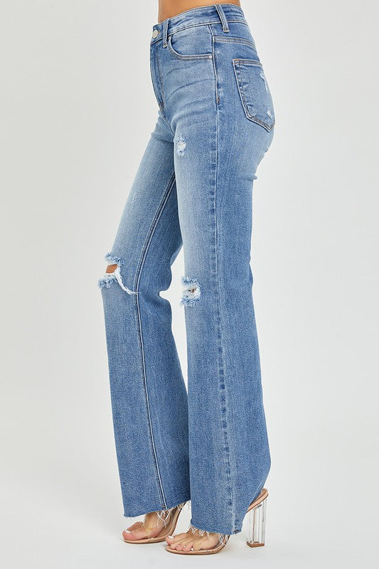 Kvinders Flared Jeans Høj Talje Medium Denim