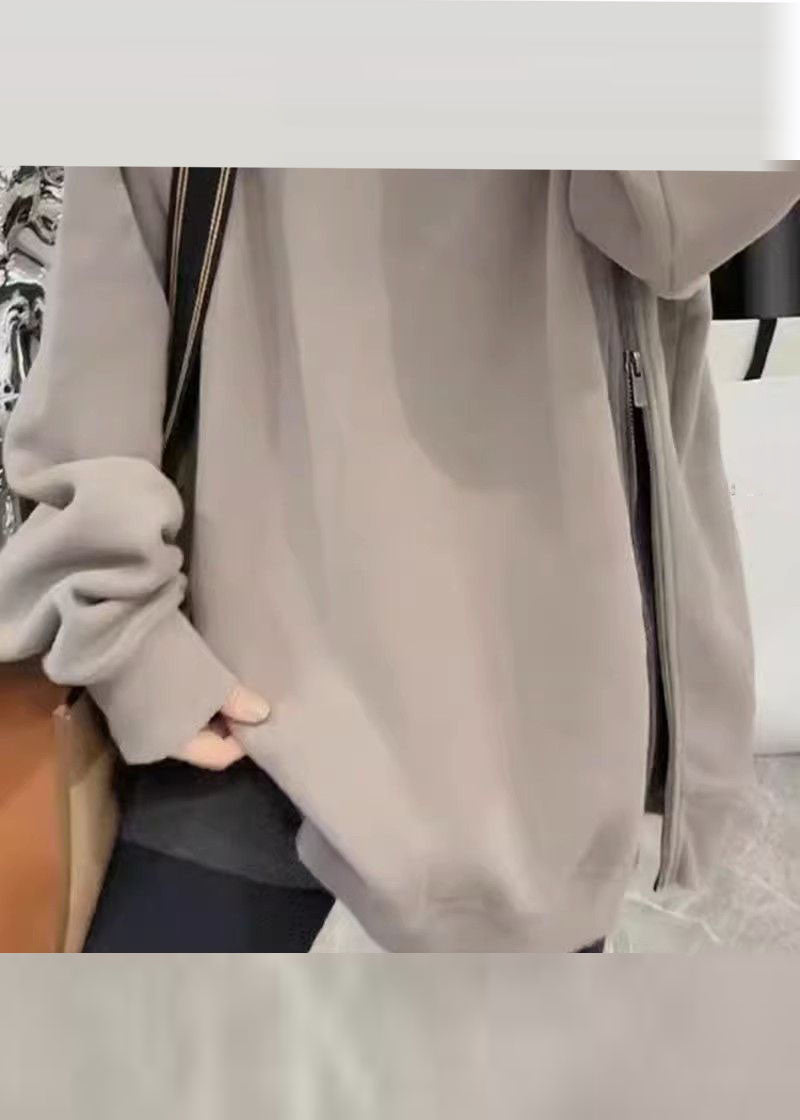 Kvinders Fleece Sweatshirt med Rullekrave og Åben Side