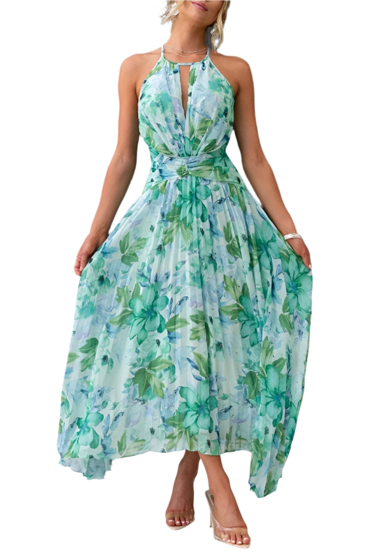 Kvinders Floral Kjole Elegant Polyester
