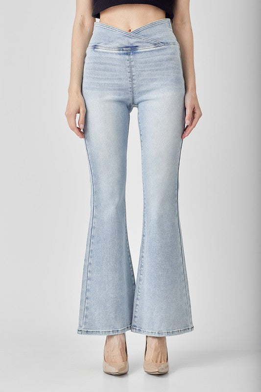 Kvinders Høj Talje Flared Jeans Denim