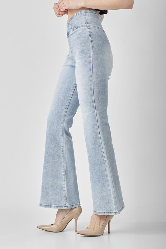 Kvinders Høj Talje Flared Jeans Denim