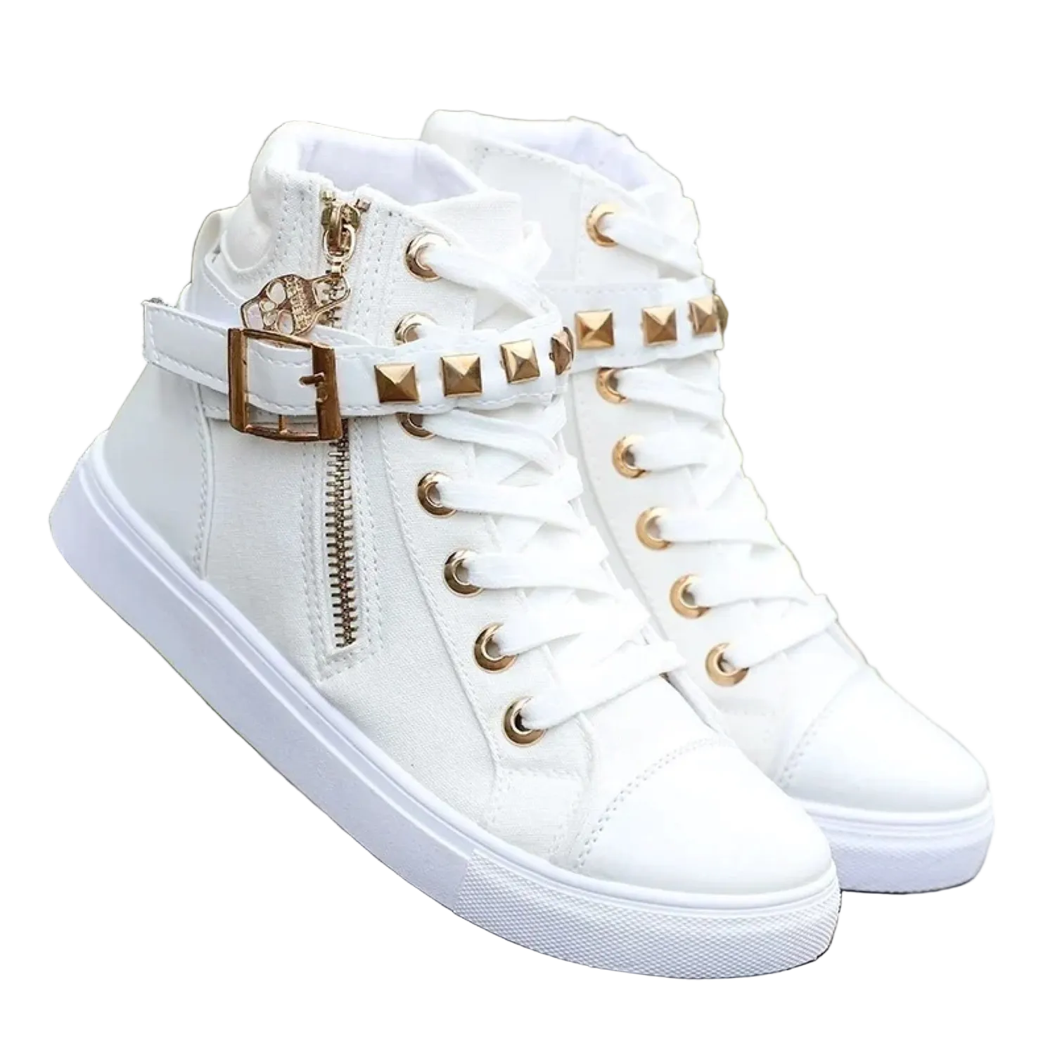Kvinders Højtop Sneakers med Lynlås
