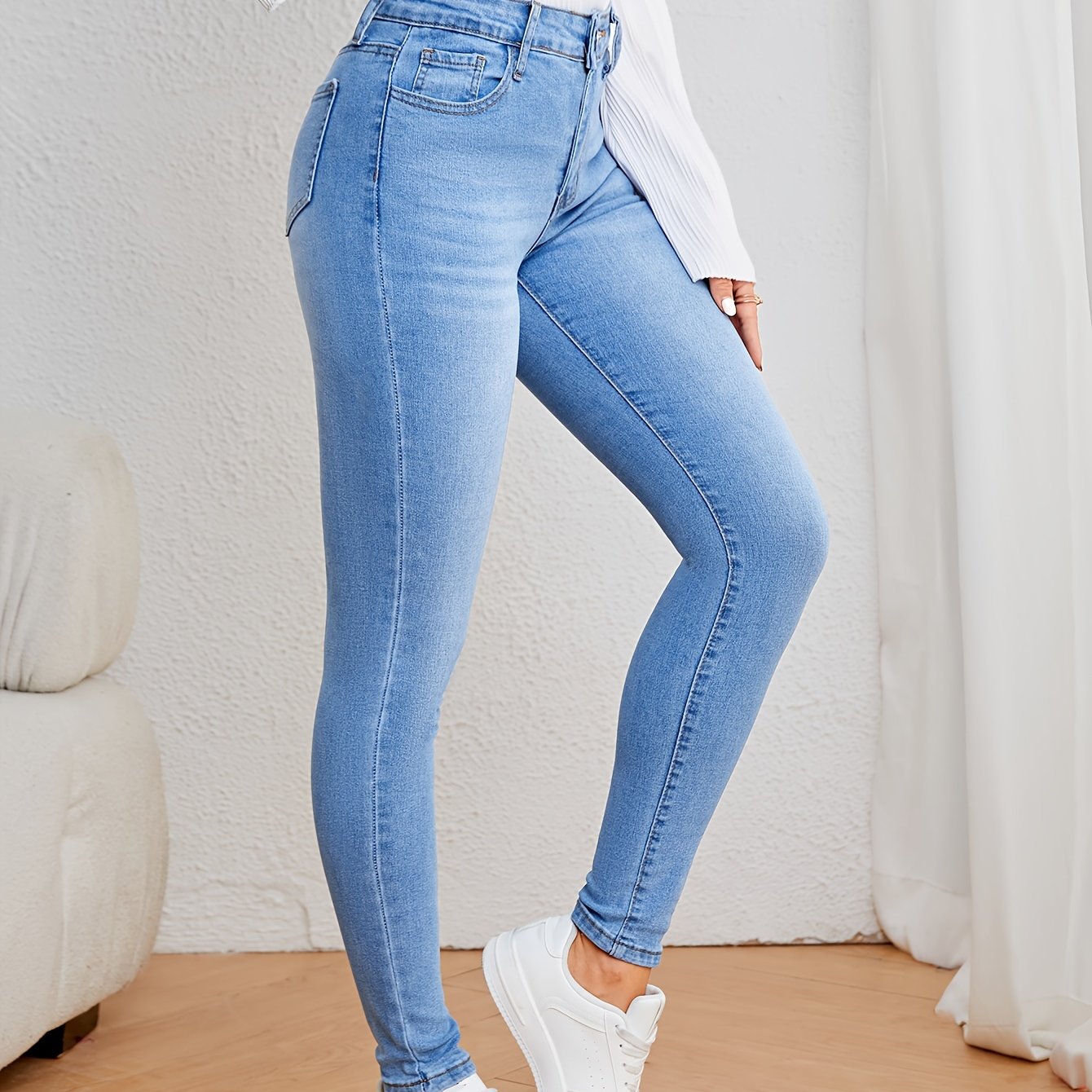 Kvinders Jeans Høj Talje Slim Fit