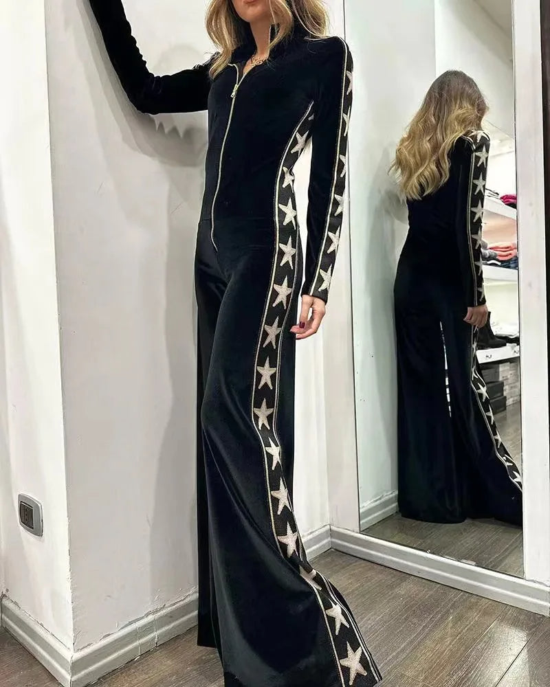 Kvinders Jumpsuit med Stjerneprint
