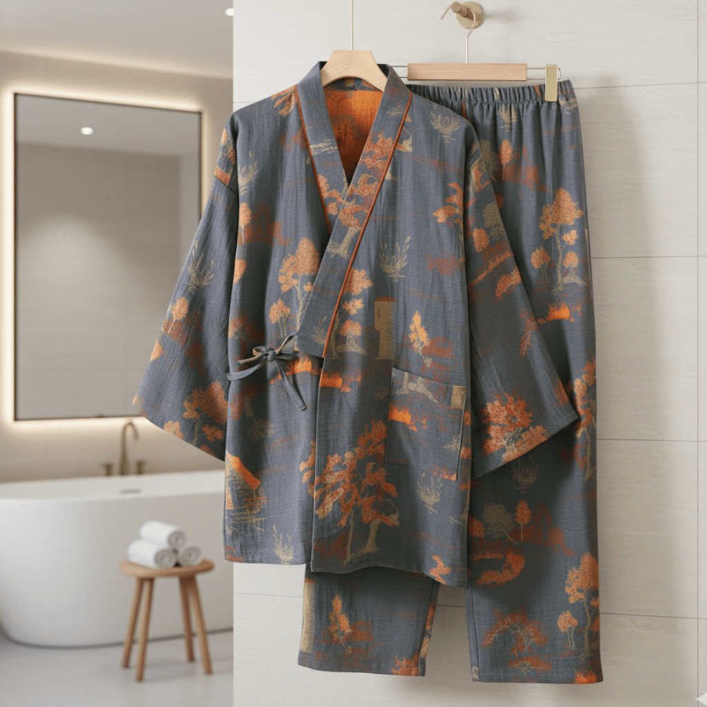 Kvinders Kimono Pyjamas Sæt Kunstnerisk Stil