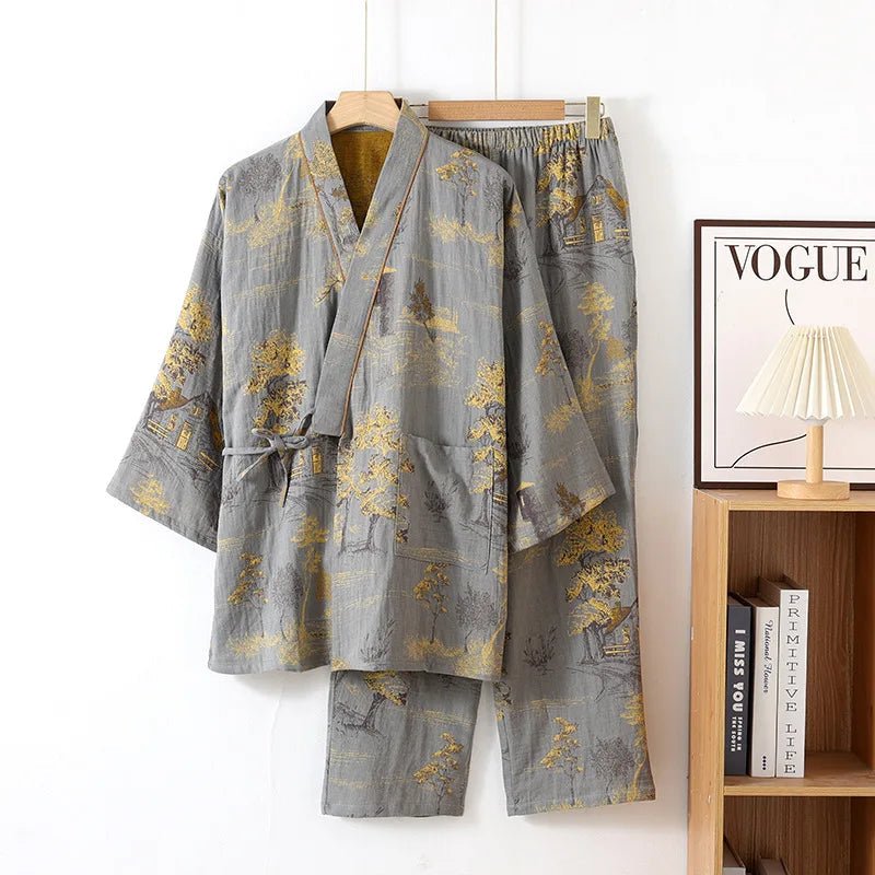 Kvinders Kimono Pyjamas Sæt Kunstnerisk Stil