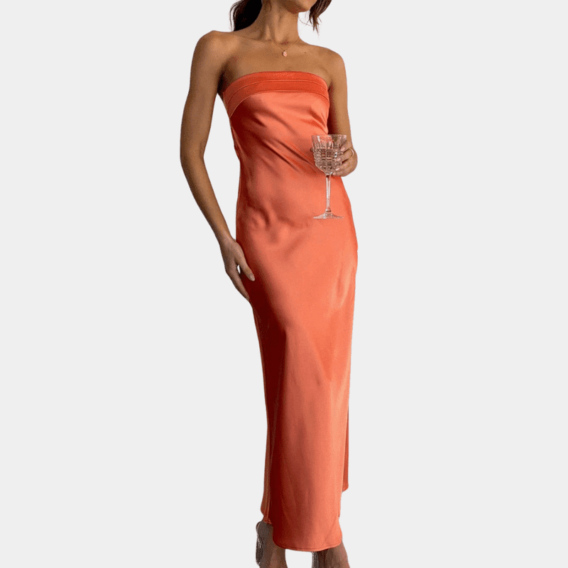 Kvinders Kjole Flydende Satin Polyester