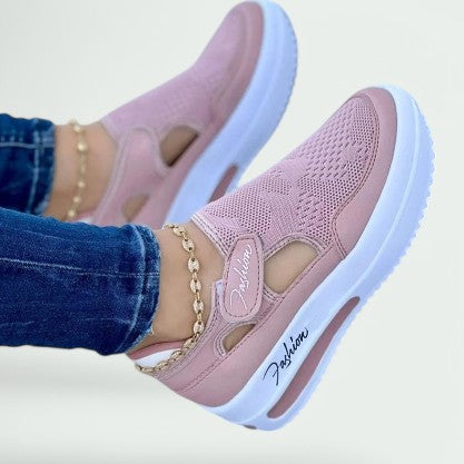Kvinders Komfortable Slip-On Sko i Åndbart Materiale